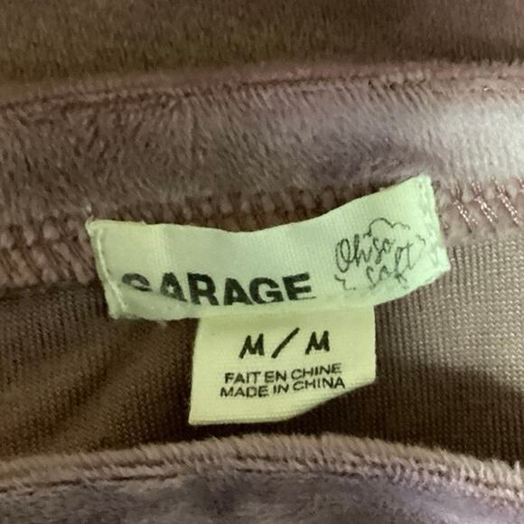 Garage Pink Velour Velvet Short Sleeve Stretch Pullover T Shirt Top Tee Size M - Picture 3 of 4